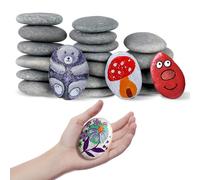 FOSFUKEER 20 Pcs 2.2-3.2” River Rocks for Paint Rock Natural Flat & Smooth Stones Decoration Flat Rock for Painting Art & DIY Crafting, School Events