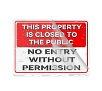 FOSHIN Acrylic 6x8IN Modern Wall Sign - No Entry Without Permission - Weatherproof, UV Resistant - Easy Mounting with Self-Adhesive