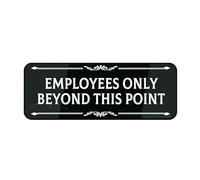 FOSHIN Acrylic Plastic Sign Employees Only Beyond This Point Stop Wall Or Door Sign 10 X 3 Inch With Symbols Self-Adhesive For Restaurant Salons Hotel Motel Rest Stops Public Restrooms