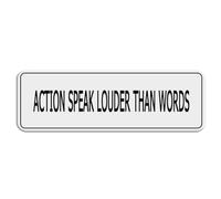 FOSHIN Action Speak Louder Than Words Acrylic Plastic Sign 10 X 3 Inch With Symbols Self-Adhesive For Restaurant Salons Hotel Motel Rest Stops Public Restrooms