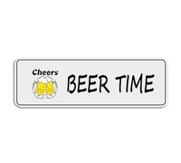 FOSHIN Beer Time Acrylic Plastic Sign 10 X 3 Inch With Symbols Self-Adhesive For Restaurant Salons Hotel Motel Rest Stops Public Restrooms