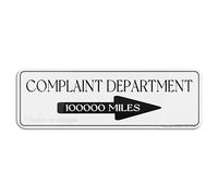 FOSHIN Complaint Dept. 100000 Miles Arrow Funny Office Wall Or Door Signlong Lasting With Double Sided Tape 10X3 Inches, Acrylic5