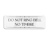 FOSHIN Do Not Ring Bellno Timbre Bilingual Wall Or Door Sign Sign For Office Restaurants Hotels Supermarket Supplies 10 By 3 Inch, Acrylic10