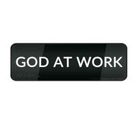 FOSHIN God At Work Sign 10""X 3"" In Sign Self-Adhesive Acrylic Sign For Door Or Wall Name Plate