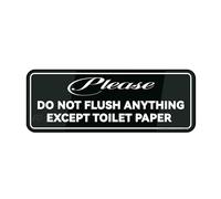FOSHIN Informative Acrylic Plastic Sign Fancy Please Do Not Flush Anything Except Toilet Paper Sign 10 X 3 Inch Self Adhesive Use For Office/Business Easy To Apply