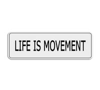 FOSHIN Life Is Movement Acrylic Plastic Sign 10 X 3 Inch With Symbols Self-Adhesive For Restaurant Salons Hotel Motel Rest Stops Public Restrooms