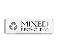 FOSHIN Mixed Glass Recycling Sign Sign For Office Restaurants Hotels Supermarket Supplies 10 By 3 Inch, Acrylic8