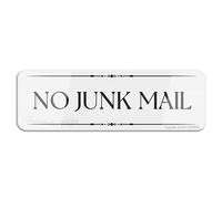 FOSHIN No Junk Mail Sign Long Lasting With Double Sided Tape 10X3 Inches, Acrylic6