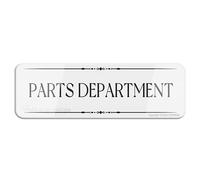 FOSHIN Parts Department Graphic Wall Or Door Sign 10 X 3 Inch With Symbols Self-Adhesive For Restaurant Salons Hotel Motel Rest Stops Public Restrooms, Acrylic7