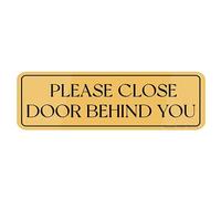 FOSHIN Please Close Door Behind You Signlong Lasting With Double Sided Tape 10X3 Inches, Acrylic10