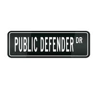 FOSHIN Public Defender Dr Acrylic Plastic Sign Rounded Corners Long Lasting With Double Sided Tape In The Back 10""X3"" Inch
