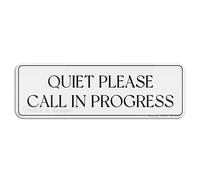 FOSHIN Quiet Please Call In Progress Wall Or Door Signlong Lasting With Double Sided Tape 10X3 Inches, Acrylic9