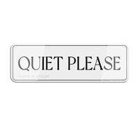 FOSHIN Quiet Please Wall Or Door Sign Rounded Corners Long Lasting With Double Sided Tape In The Back 10""X3"" Inch, Acrylic9