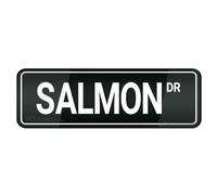 FOSHIN Salmon Fish Dr Acrylic Plastic Sign Long Lasting With Double Sided Tape In The Back - 10"" X 3""Inch
