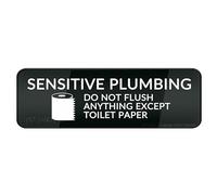 FOSHIN Sensitive Plumbing Do Not Flush Anything Except Toilet Paper Wall Or Door Sign 10 X 3 Inch Self Adhesive Use For Office/Business Easy To Apply, Acrylic6