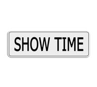 FOSHIN Show Time Acrylic Plastic Sign 10 X 3 Inch With Symbols Self-Adhesive For Restaurant Salons Hotel Motel Rest Stops Public Restrooms