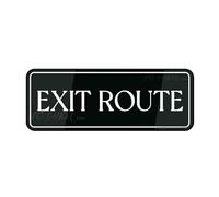 FOSHIN Sign For Door Acrylic Plastic Exit Route Sign Long Lasting With Double Sided Tape In The Back - 10"" X 3""Inch