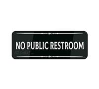 FOSHIN Sign For Door Acrylic Plastic No Public Restroom Sign Durable Long Lasting With Double Sided Tape In The Back - 10"" X 3""Inch