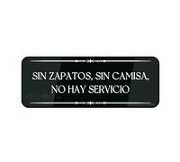 FOSHIN Sign For Door Acrylic Plastic Spanish Sin Zapatos Sin Camisa No Hay Servicio Wall Or Door Sign Rounded Corners Durable Long Lasting With Double Sided Tape In The Back 10""X3"" Inch