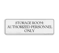 FOSHIN Storage Room Authorized Personnel Only Wall Or Door Sign 10 X 3 Inch Self Adhesive Use For Office/Business Easy To Apply, Acrylic3