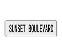 FOSHIN Sunset Boulevard Acrylic Plastic Sign Rounded Corners Long Lasting With Double Sided Tape In The Back 10""X3"" Inch