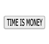 FOSHIN Time Is Money Acrylic Plastic Sign 10 X 3 Inch With Symbols Self-Adhesive For Restaurant Salons Hotel Motel Rest Stops Public Restrooms
