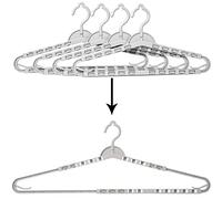 Foshine 4 Pack Extra Large Hangers Enlarge Adjustable Shoulder 16.5"-26" Drying Hanger Sturdy for Wide Polos Tops Cardigans Quilt Bath Towel Big and Tall Shirts (Light Gray)