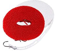 Foshine Washing Line 5m Length 2 Pack Camping Washing Line Red White Clothes Drying Rope Portable Windproof Travel 5m Washing Line for Indoor and Outdoor Perfect Windproof Washing Line