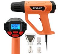 FOSHIO Heat Gun 2000W Hot Air Gun Kit with Large Digital LCD Display Variable Temperature Control 122℉~1202℉（50℃- 650℃）with 4 Nozzles, Overload Protection for Vinyl Wrap, Crafts, Shrink Tubing
