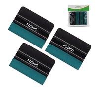 FOSHIO Vinyl Wrap Squeegee 4 Inch with Micro Fiber Suede Felt Edge, Scraper for Window Tinting, Sign Making and Sticker Wrap Application Tools, Pack of 3 Black Felt Squeegee for Vinyl