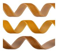 Foshird 3 Rolls Brown Velvet Ribbon Series 10mm x 10 Yards Thin Gold Velvet Ribbon for Gift Wrapping Christmas Tree Hair Bows Crafts DIY Florist Décor Party