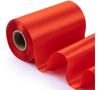 Foshird Gift Ribbon Red 10 cm x 15 m Wide Ribbon Wedding Satin Ribbon Red Ribbons for Crafts Bows Large for Car Valentine's Day Decoration Christmas DIY