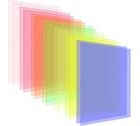 FOSHIS A4 Coloured Overlays for Dyslexia, 14 PCS Dyslexia Reading Overlays Sheets, Coloured Plastic Guided Reading Overlays for Dyslexia, ADHD,Students, Early Readers (Assorted Colour, 14 Pack)