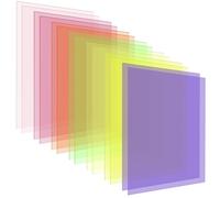 FOSHIS A4 Coloured Overlays for Dyslexia,14PCS Dyslexia Reading Overlays Sheets,Coloured Plastic Guided Reading Overlays for Dyslexia, ADHD,Students,Early Readers(Assorted Colour, 14 Pack)