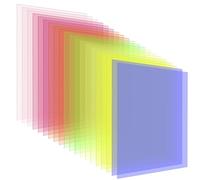 FOSHIS A4 Coloured Overlays for Dyslexia, 20 PCS Dyslexia Reading Overlays Sheets, Coloured Plastic Guided Reading Overlays for Dyslexia, ADHD,Students, Early Readers (Assorted Colour, 20 Pack)