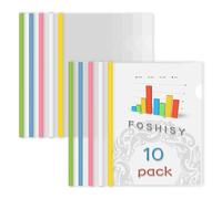 FOSHISY 10 Pcs Clear Report Covers with Sliding Bar, 6mm, 25 Sheet Capacity