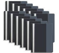 FOSHISY 12 PCS A4 Project Folders, Plastic Report Files Folders, Black