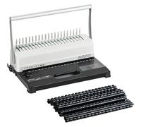 FOSHISY Comb Binding Machine, 21-Hole, 450 Sheet Capacity, Paper Punch Comb Binder Machine Starter Kit with 50 PCS 12mm Binding Combs for A4, A5 or Smaller Sizes