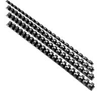 FOSHISY Multi Sizes Plastic Binding Combs, 21 Ring A4 Comb Binding Spines, 6mm+8mm+10mm+12mm, Pack of 50, Black