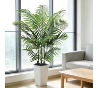 FOSHOI 5FT Artificial Palm Tree Indoor, Large Fake Plant with White Pot