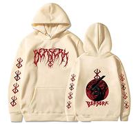 Fosike Manga Hoodie Adult, Berserk Manga Guts Print Hoodies Men/Women Long Sleeve Pullover Drawstring Sweatshirt Oversized Clothing (XS-4XL)