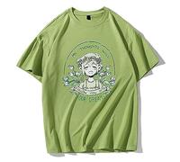 Fosike Omori Merch T-shirt Men’s Short Sleeves Tshirt Omori Game Tee Shirt Crew Neck Harajuku Casual Top-Green||M