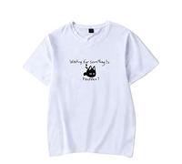 Fosike Waiting for Something To Happen T-Shirt, Omori Cat Tshirt Unisex Short Sleeves, Omori Game Graphic T Shirt Men, Tee Shirt Round Neck Harajuku Casual Top XXS-4XL