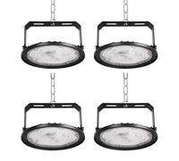 Fosingut 100W Industrial LED Floodlight,10000LM High Bay Spot Light Workshop Lighting,Cool White 6500K IP65 Waterproof UFO Ceiling Light LED Interior Chandelier for Warehouse,Factory,Hall,Gym-4pcs