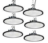 Fosingut 100W UFO LED High Bay Light,10000lm Super Bright Industrial Lamp Floodlight,IP65 Waterproof 6500K Daylight White LED Work Lights for Warehouse Lighting,Garage,Workshop,Factory,Shed,Loft-6Pack