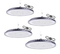 Fosingut 100W UFO LED High Bay Light,110lm/w 6500K Daylight White Industrial Lamp Floodlight,Ultra Thin IP65 Waterproof LED Work Lights for Warehouse Lighting,Garage,Workshop,Factory,Shed,Loft-4 Pack