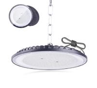 Fosingut 100W UFO LED High Bay Light,110lm/w 6500K Daylight White Industrial Lamp Floodlight,Ultra Thin IP65 Waterproof 144 LEDs Work Lights for Warehouse Lighting,Garage,Workshop,Factory,Shed,Loft