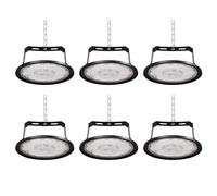 Fosingut 200W Industrial LED Floodlight,20000LM High Bay Spot Light Workshop Lighting,Cool White 6500K IP65 Waterproof UFO Ceiling Light LED Interior Chandelier for Warehouse,Factory,Hall,Gym-6pcs