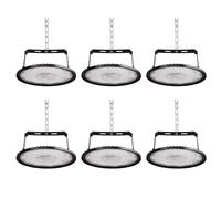 Fosingut 300W Industrial LED Floodlight,30000LM High Bay Spot Light Workshop Lighting,Cool White 6500K IP65 Waterproof UFO Ceiling Light LED Interior Chandelier for Warehouse,Factory,Hall,Gym-6pcs