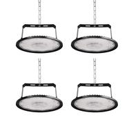Fosingut 300W Industrial LED Floodlight,30000LM High Bay Spot Light Workshop Lighting,Cool White 6500K IP65 Waterproof UFO Ceiling Light LED Interior Chandelier for Warehouse,Factory,Hall,Gym-4pcs